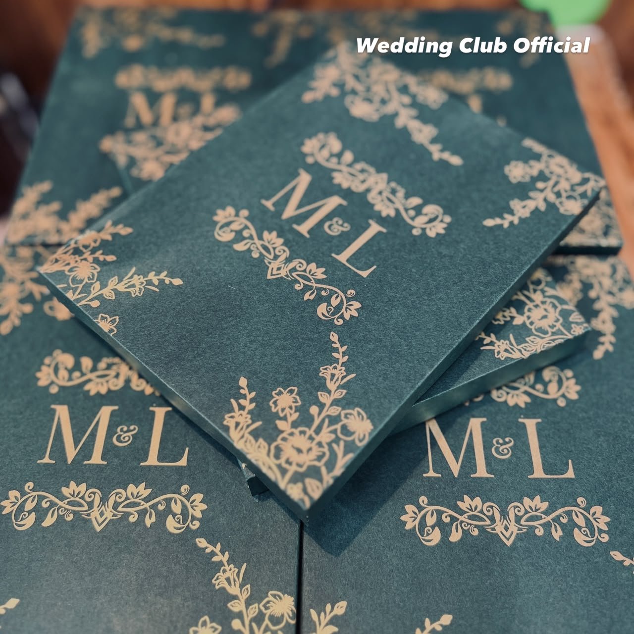 Custom Green Luxury Boxed Invitation