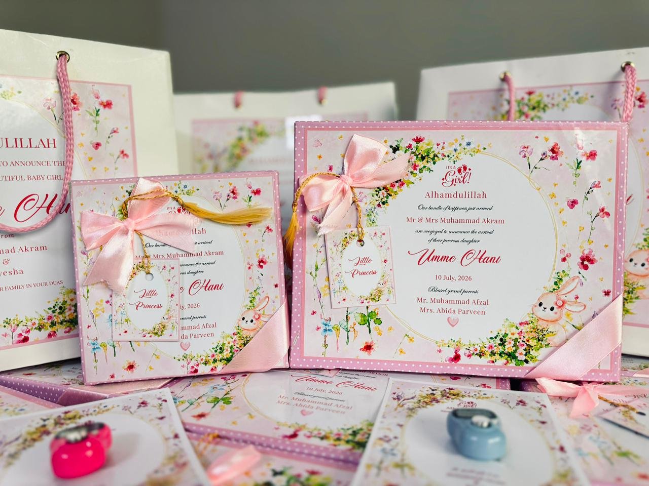 Premium Baby Girl Announcement Gift Set