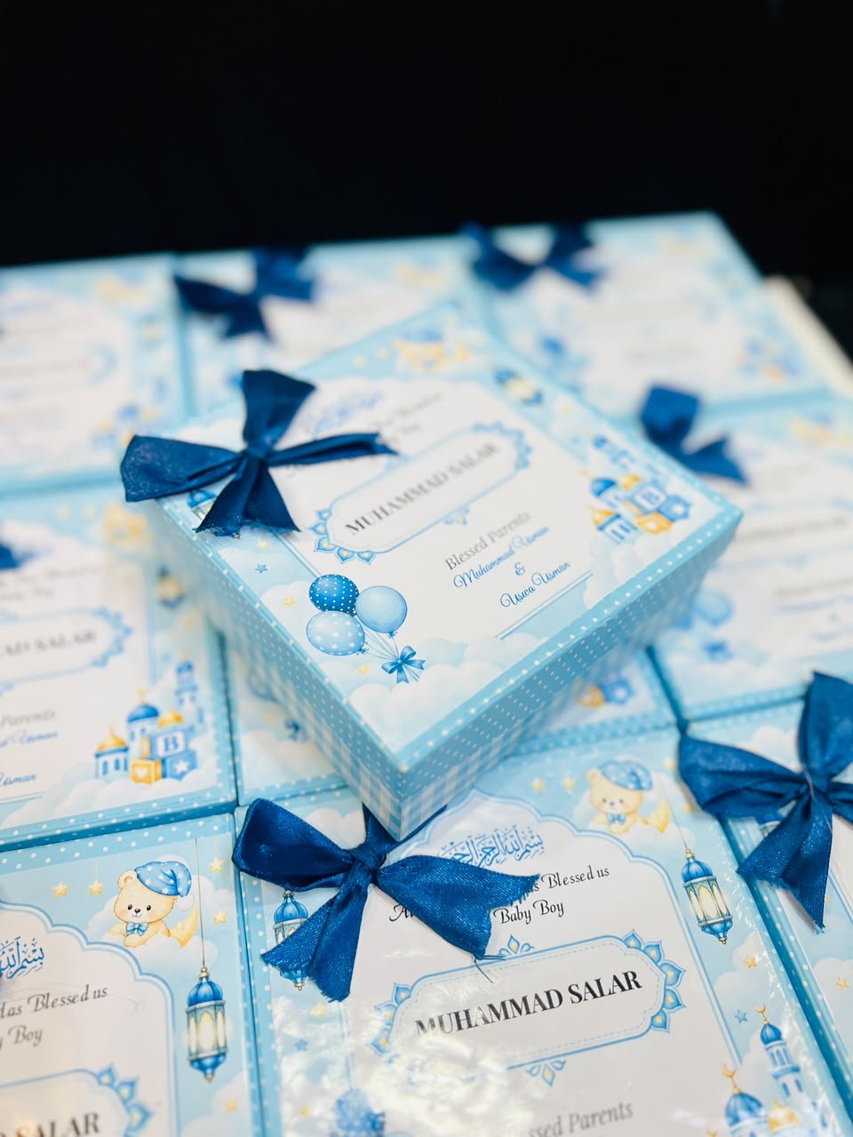 Custom 6×6 Baby Born Favor Box