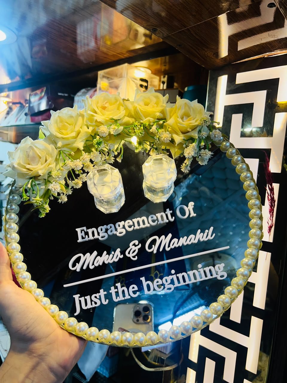 Premium White Theme Nikkah & Engagement Ring Plate
